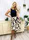 Abstract Wave Print Wrap Skirt