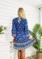 V Neck Bohemian Print Dress