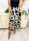 Paint Stroke Print Midi Skirt