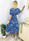 Surplice Neck Floral Flutter Sleeve Dress