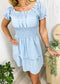 Off-Shoulder Shirred Waist Dress