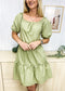 Round Neck Puff Sleeve Classic Dress