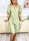 Round Neck Puff Sleeve Classic Dress