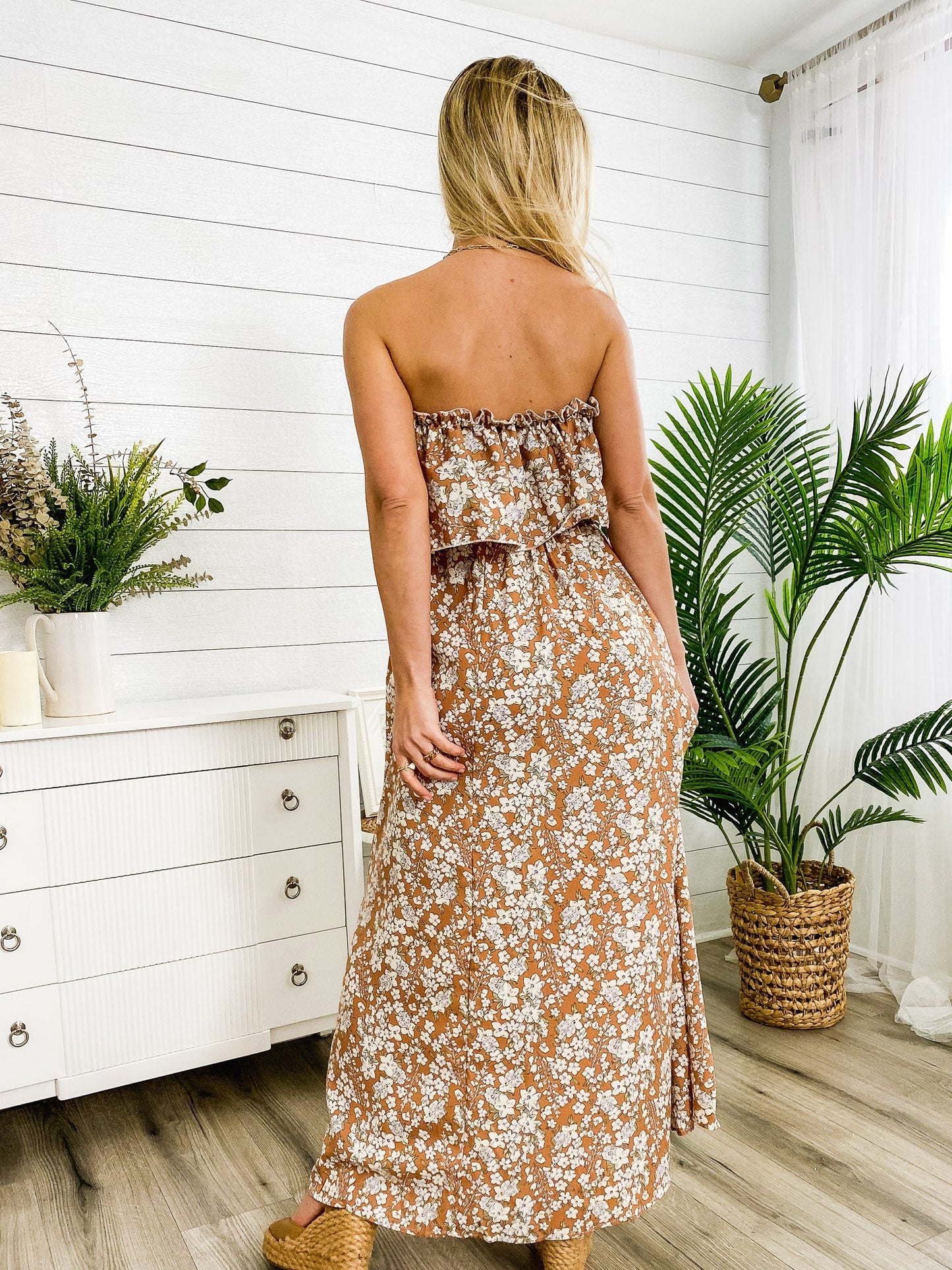 Tube Layered Floral Print Dress