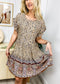 Ruffle Short Sleeve Boho Dress