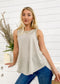 Athletic Wear Sleeveless Tank Top with Braid Details