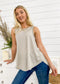 Athletic Wear Sleeveless Tank Top with Braid Details