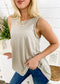 Athletic Wear Sleeveless Tank Top with Braid Details