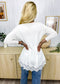 Tunic Tops Long Sleeve Lace Trim U-Neck Blouse Solid Color Shirts