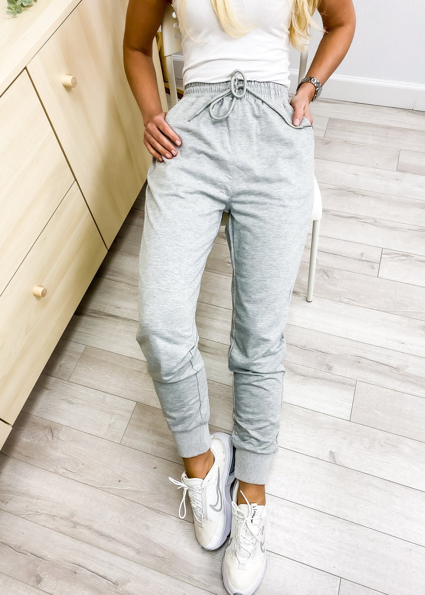 Sweatpant Pocket High Waist Sport Gym Athletic Fit Jogger Pants Lounge Trousers