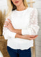 Swiss Dot Sheer Sleeve Blouse