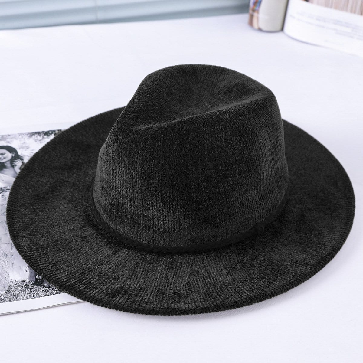 Slim Braided Trim Woven Hat