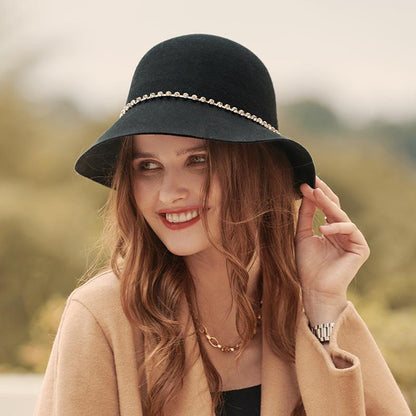 Rhinestone Trimmed Floppy Hat