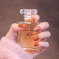 Short Squared Oval Orange Press On Nails with Glitter