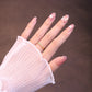 Medium Rounded Light Pink Press On Nails with Iridescent Bow and Heart