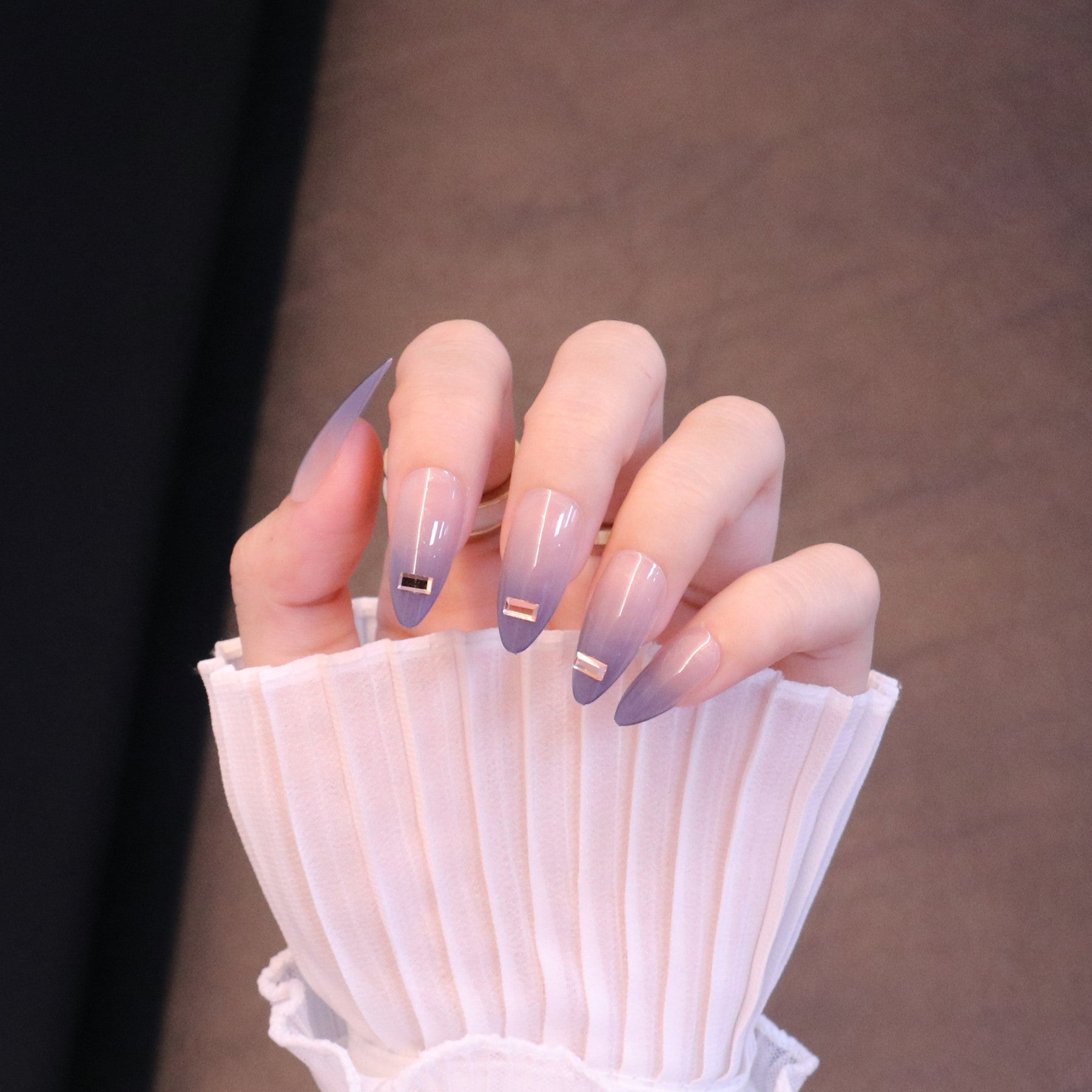 Glamorous 4‑Layer Crystal Acrylic Nails