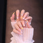 Long Square Yellow French Tip Press On Nails with Bow