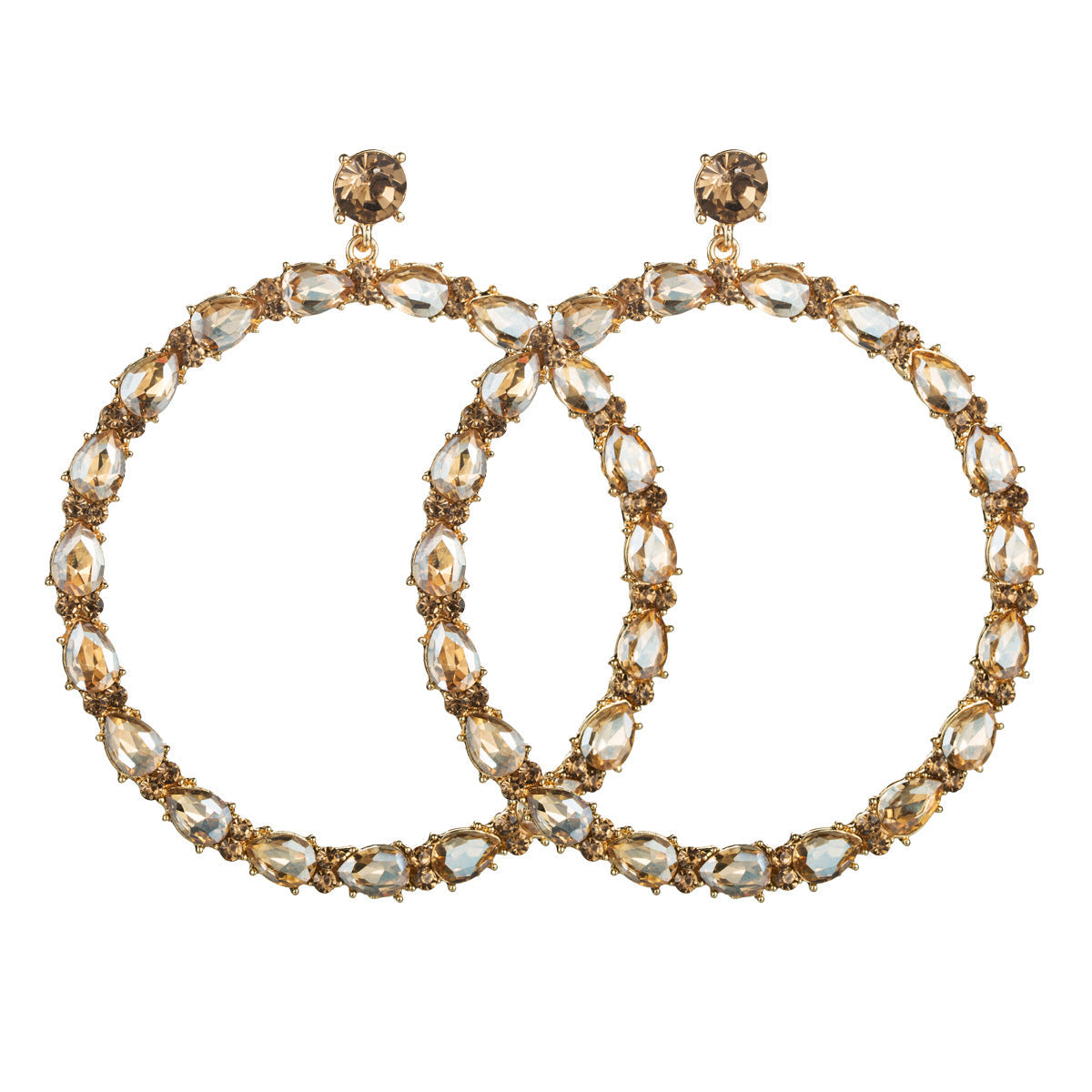 Round Circle Crystal Embellished Earring