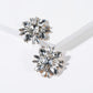 Elegant Round Flower Crystal Earring