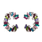 Open Wreath Geometric Crystals Earrings