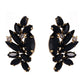 Large Glistening Crystals Curved Earring Stud