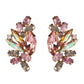 Large Glistening Crystals Curved Earring Stud