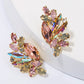 Large Glistening Crystals Curved Earring Stud