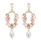 Round Crystal Earrings with Drooping Pearl Bead