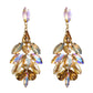 Large Crystal Feathers Drop Earrings