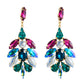 Large Crystal Feathers Drop Earrings