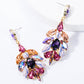 Large Crystal Feathers Drop Earrings