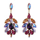 Large Crystal Feathers Drop Earrings