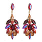 Large Crystal Feathers Drop Earrings