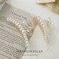 Pearl Aligned Clear Hair Claw- Extra Large