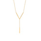 V-Shaped Gold Necklace with Straight Hanging Pendent