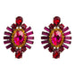 Fancy Round Geometric Crystals Earring Studs