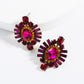 Fancy Round Geometric Crystals Earring Studs