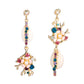 Colorful Crystals Floral Dangle Earrings