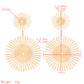 Gold Toned Matching Round Circles Dangle Earrings