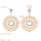 Round Circle Embellished with Crystals and Pearls Fancy Dangle Earrings