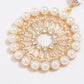 Round Circle Embellished with Crystals and Pearls Fancy Dangle Earrings