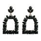 Elegant Squoval Shaped Geometric Crystals Earrings