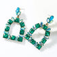 Elegant Squoval Shaped Geometric Crystals Earrings