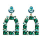 Elegant Squoval Shaped Geometric Crystals Earrings