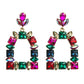 Elegant Squoval Shaped Geometric Crystals Earrings