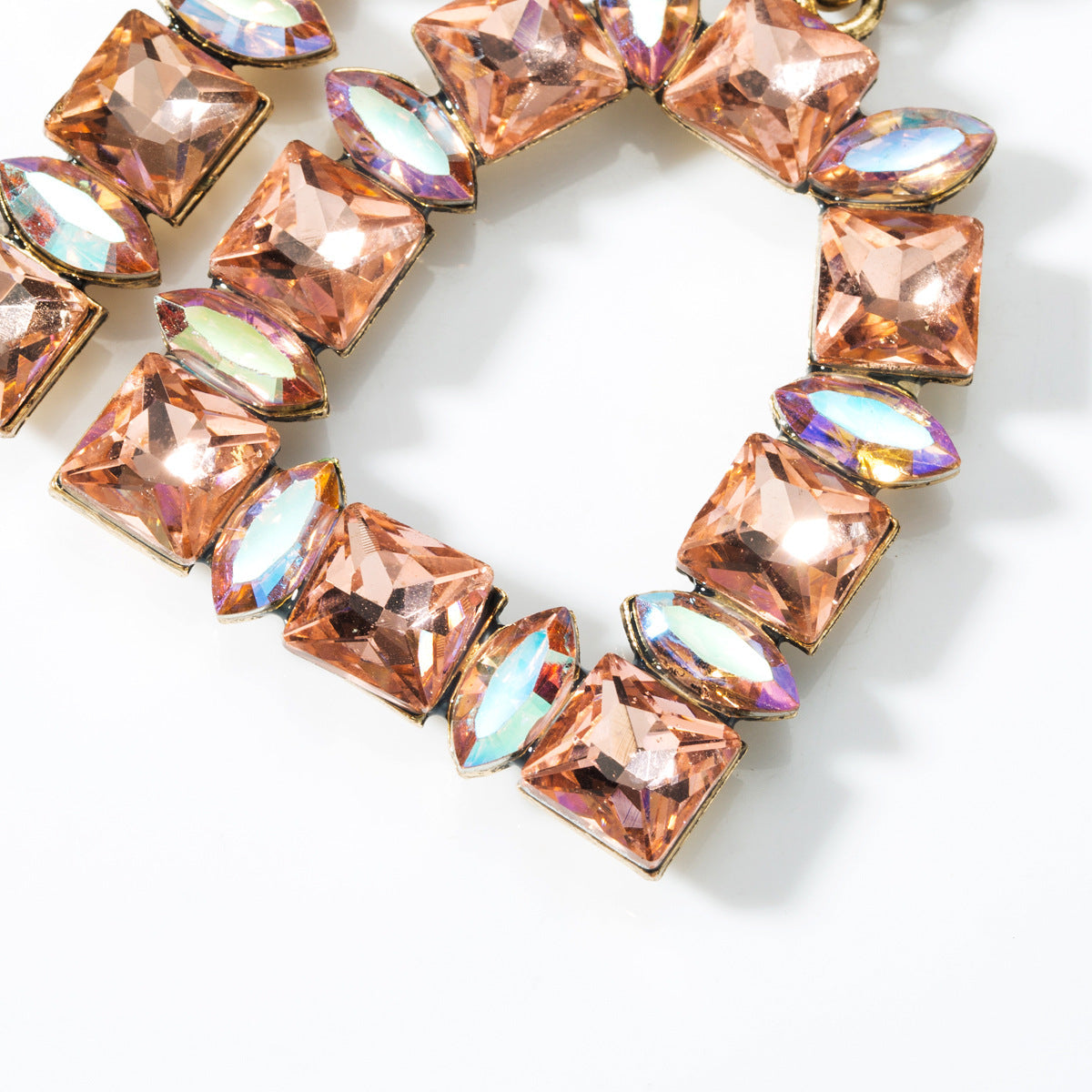 Elegant Squoval Shaped Geometric Crystals Earrings