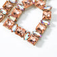 Elegant Squoval Shaped Geometric Crystals Earrings
