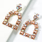 Elegant Squoval Shaped Geometric Crystals Earrings