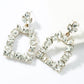 Elegant Squoval Shaped Geometric Crystals Earrings