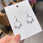Silver Dangle Round Floral Crystal Earring